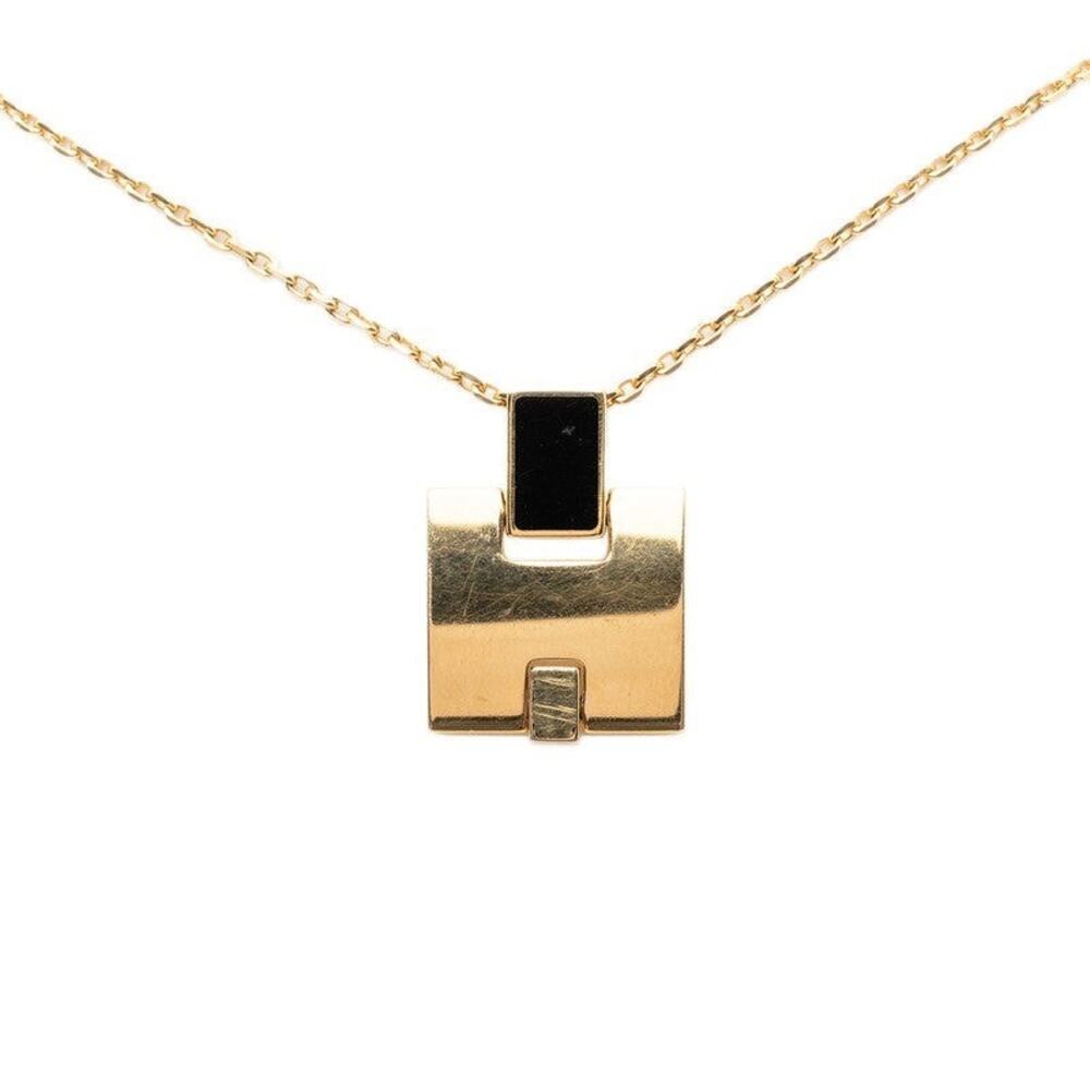 Hermes Aileen Pendant Necklace Gold Plated Gold